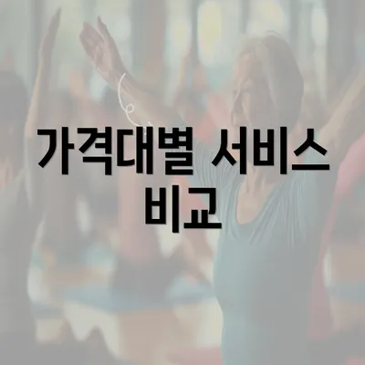 가격대별 서비스 비교