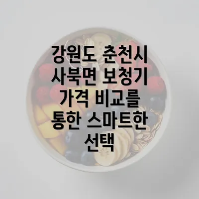 강원도 춘천시 사북면 보청기 가격 비교를 통한 스마트한 선택