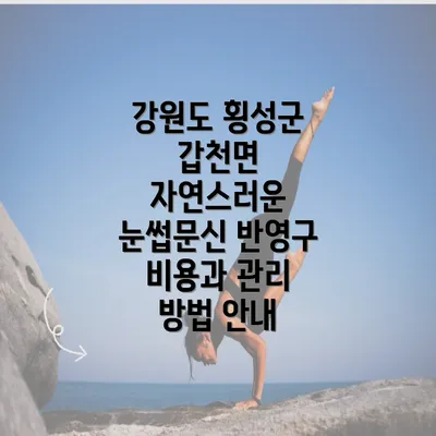 강원도 횡성군 갑천면 자연스러운 눈썹문신 반영구 비용과 관리 방법 안내