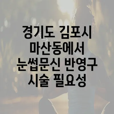 경기도 김포시 마산동에서 눈썹문신 반영구 시술 필요성