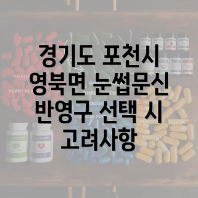 경기도 포천시 영북면 눈썹문신 반영구 선택 시 고려사항