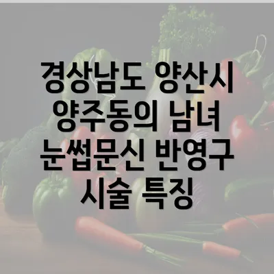 경상남도 양산시 양주동의 남녀 눈썹문신 반영구 시술 특징