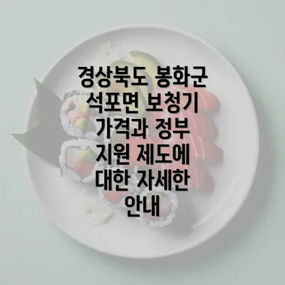 경상북도 봉화군 석포면 보청기 가격과 정부 지원 제도에 대한 자세한 안내