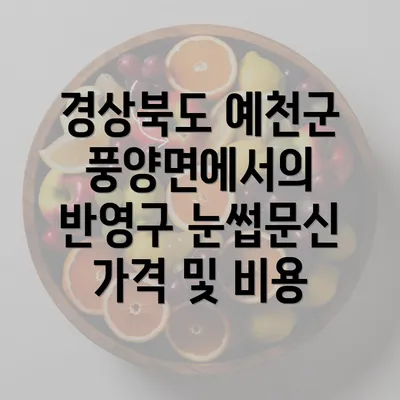 경상북도 예천군 풍양면에서의 반영구 눈썹문신 가격 및 비용