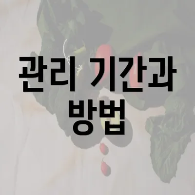 관리 기간과 방법