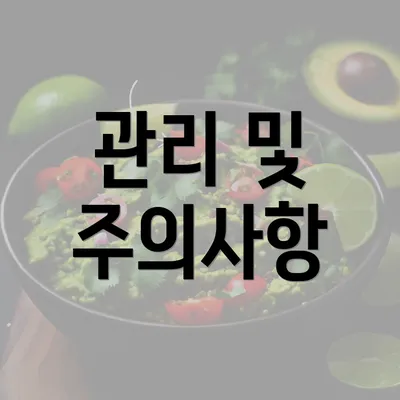 관리 및 주의사항