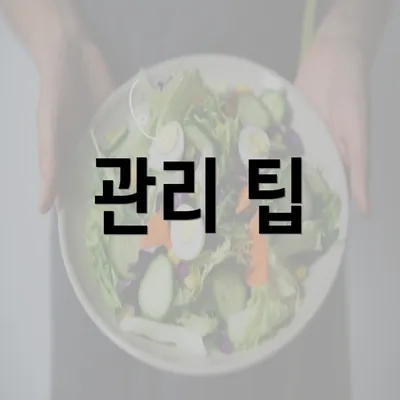 관리 팁