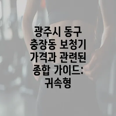 광주시 동구 충장동 보청기 가격과 관련된 종합 가이드: 귀속형