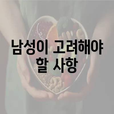 남성이 고려해야 할 사항