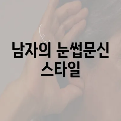 남자의 눈썹문신 스타일