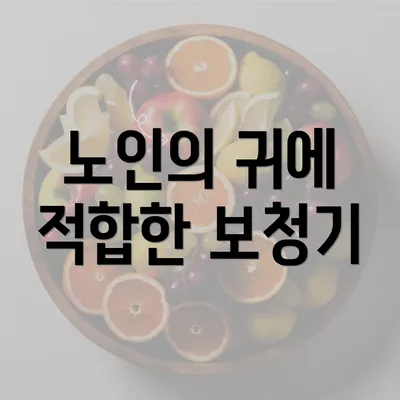 노인의 귀에 적합한 보청기