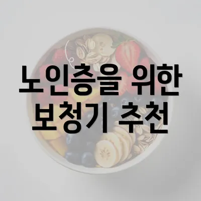 노인층을 위한 보청기 추천