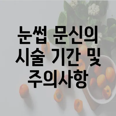 눈썹 문신의 시술 기간 및 주의사항