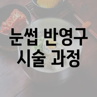 눈썹 반영구 시술 과정