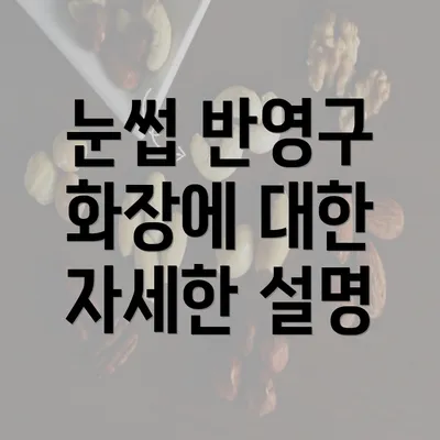 눈썹 반영구 화장에 대한 자세한 설명