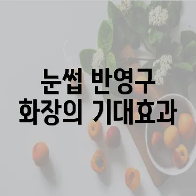 눈썹 반영구 화장의 기대효과