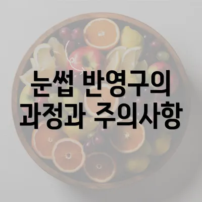 눈썹 반영구의 과정과 주의사항