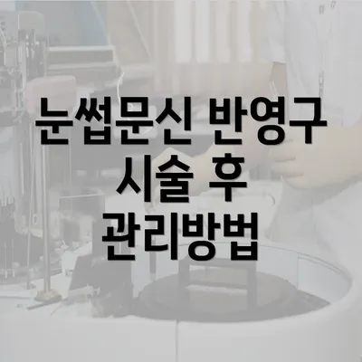 눈썹문신 반영구 시술 후 관리방법