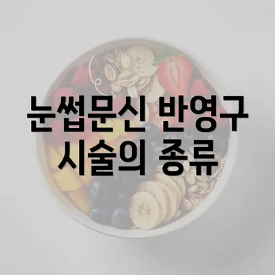 눈썹문신 반영구 시술의 종류