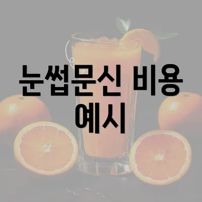 눈썹문신 비용 예시