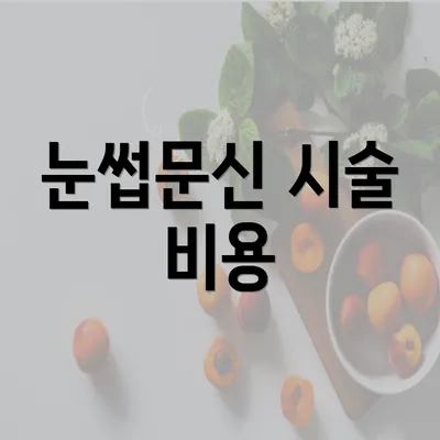 눈썹문신 시술 비용