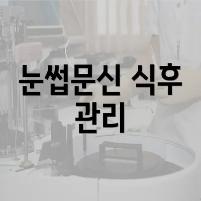 눈썹문신 식후 관리