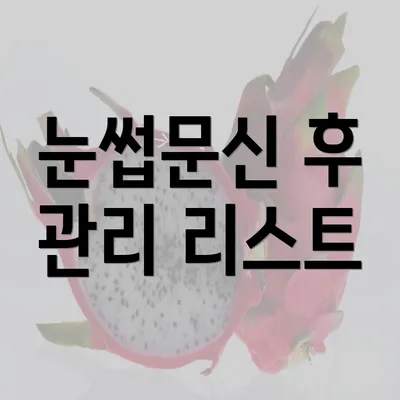 눈썹문신 후 관리 리스트