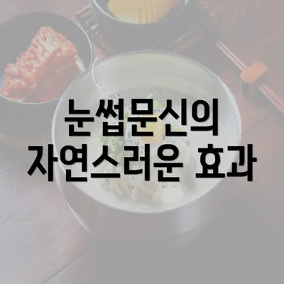 눈썹문신의 자연스러운 효과