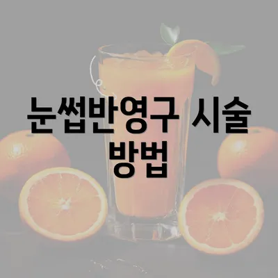 눈썹반영구 시술 방법