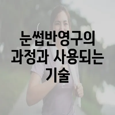 눈썹반영구의 과정과 사용되는 기술