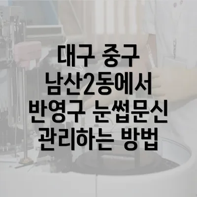 대구 중구 남산2동에서 반영구 눈썹문신 관리하는 방법