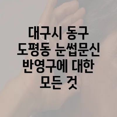 대구시 동구 도평동 눈썹문신 반영구에 대한 모든 것