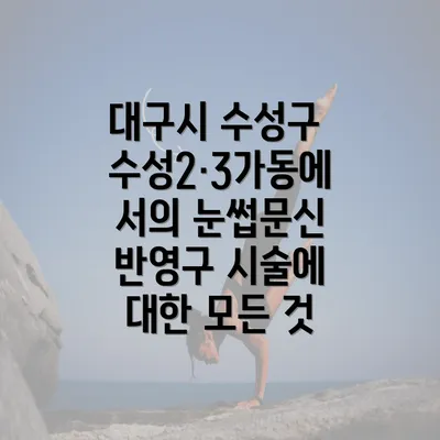 대구시 수성구 수성2·3가동에서의 눈썹문신 반영구 시술에 대한 모든 것