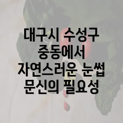 대구시 수성구 중동에서 자연스러운 눈썹 문신의 필요성