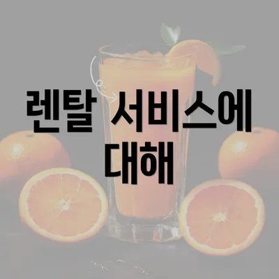 렌탈 서비스에 대해