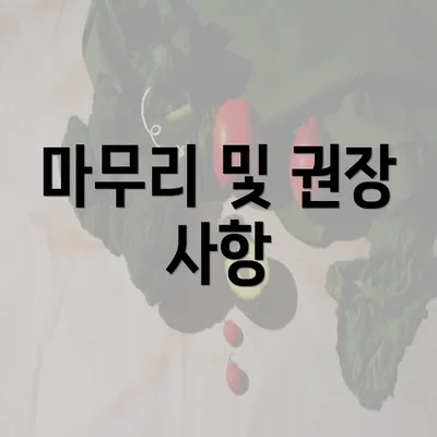 마무리 및 권장 사항