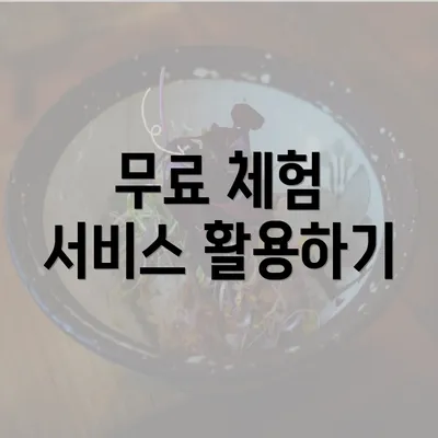 무료 체험 서비스 활용하기