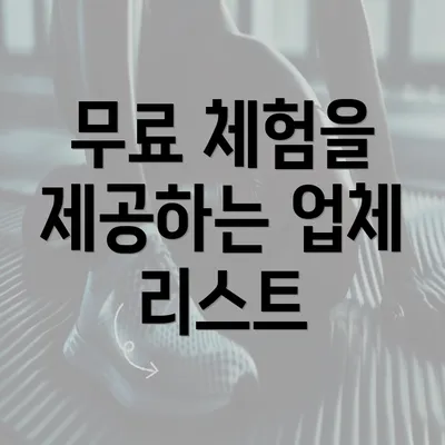 무료 체험을 제공하는 업체 리스트