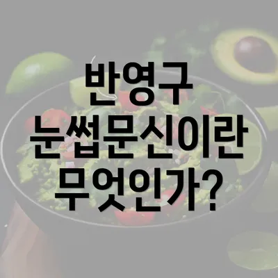 반영구 눈썹문신이란 무엇인가?