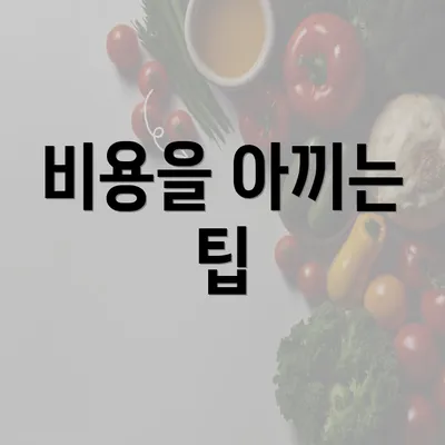 비용을 아끼는 팁