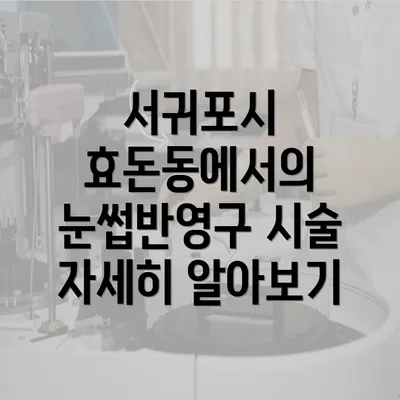 서귀포시 효돈동에서의 눈썹반영구 시술 자세히 알아보기