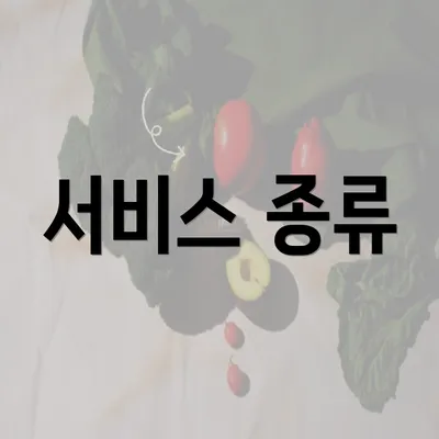 서비스 종류