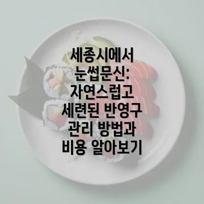 세종시에서 눈썹문신: 자연스럽고 세련된 반영구 관리 방법과 비용 알아보기