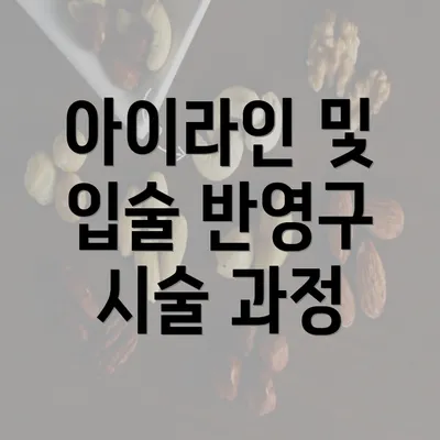 아이라인 및 입술 반영구 시술 과정