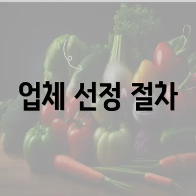 업체 선정 절차