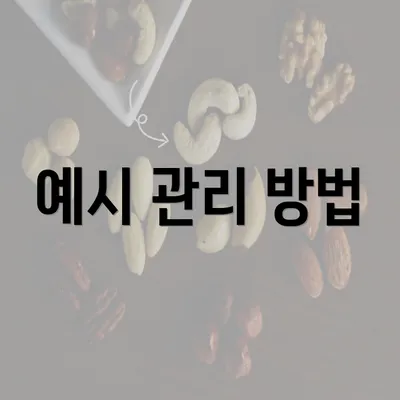 예시 관리 방법