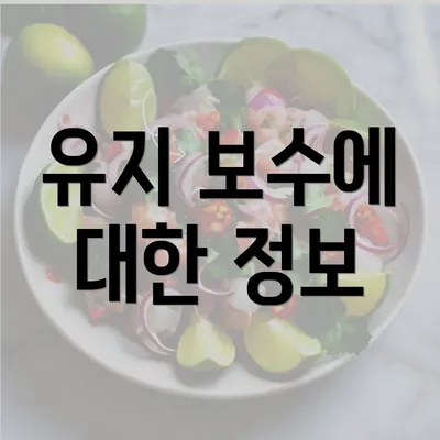 유지 보수에 대한 정보