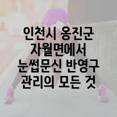 인천시 옹진군 자월면에서 눈썹문신 반영구 관리의 모든 것