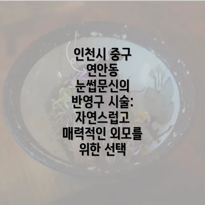 인천시 중구 연안동 눈썹문신의 반영구 시술: 자연스럽고 매력적인 외모를 위한 선택