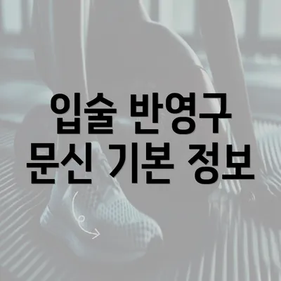 입술 반영구 문신 기본 정보